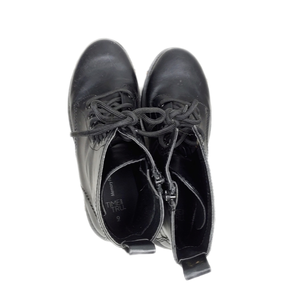 **SOLD**Time & Tru Black Womens 9 Faux Leather Combat Moto Boots - Picture 6 of 8